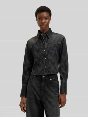 Bluzka jeansowa o kroju regular fit z czystej bawełny model ‘SHIRT LS 1.0’ Boss Orange