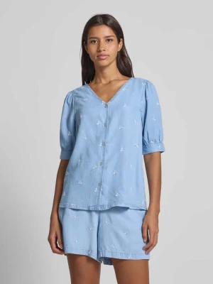 Bluzka jeansowa o kroju regular fit z dekoltem w serek model ‘KOSMO’ b.Young