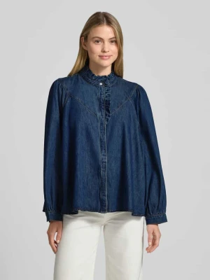 Bluzka jeansowa o kroju regular fit z falbanami model ‘LIVELY’ SUNCOO PARIS