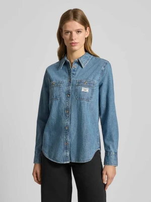 Bluzka jeansowa o kroju regular fit z imitacji denimu Guess Jeans