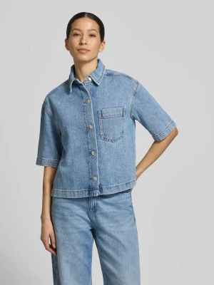 Bluzka jeansowa o kroju regular fit z mieszanki lyocellu i bawełny z dodatkiem lnu i bawełny Marc O'Polo