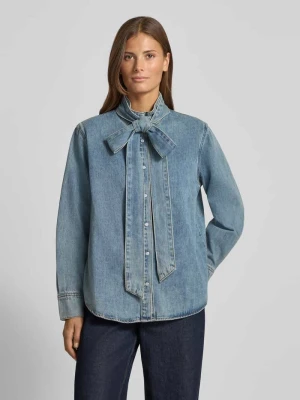 Bluzka jeansowa o kroju regular fit z wiązanym detalem model ‘LAOS’ SUNCOO PARIS