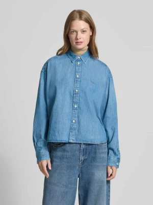 Bluzka jeansowa o kroju regular fit z wyhaftowanym logo Polo Ralph Lauren