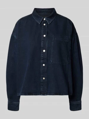 Bluzka jeansowa o kroju relaxed fit z czystej bawełny model 'NALAANI' ARMEDANGELS Ciemnoniebieski