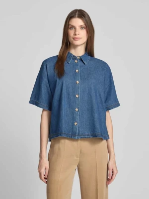 Bluzka jeansowa o kroju relaxed fit z listwą guzikową Jake*s Collection