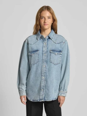 Bluzka jeansowa o kroju relaxed fit z mieszanki bawełny i włókna z pokrzywy Marc O'Polo DENIM