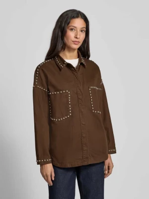 Bluzka jeansowa o kroju relaxed fit z nitami model ‘Studs’ miss goodlife