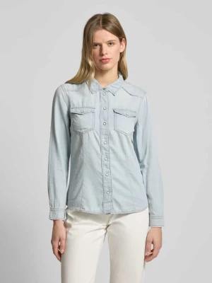 Bluzka jeansowa o kroju shaped fit ze szwami w kontrastowym kolorze model ‘ALEXA’ Only