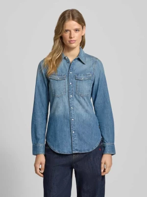 Bluzka jeansowa o kroju slim fit z kieszeniami na piersi G-Star Raw