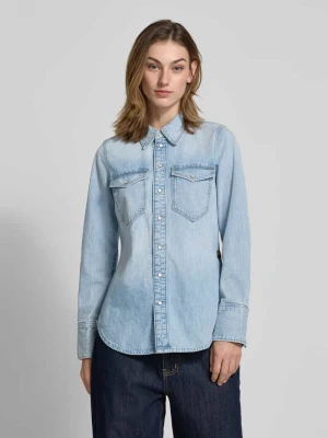 Bluzka jeansowa o kroju slim fit z kieszeniami z patką na piersi model ‘Western shirt’ G-Star Raw