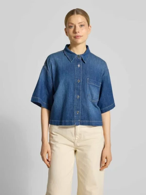 Bluzka jeansowa o pudełkowym kroju z brustaszą model 'ZURI' RAFFAELLO ROSSI