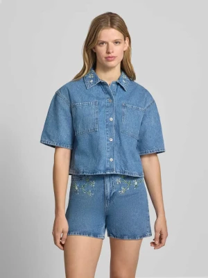 Bluzka jeansowa o pudełkowym kroju z czystej bawełny model 'SKY' Pieces