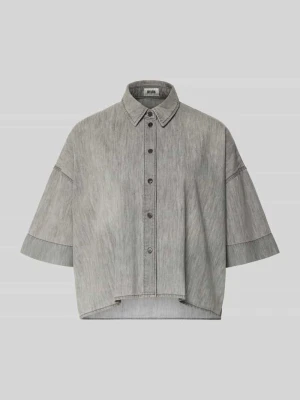 Bluzka jeansowa o pudełkowym kroju z obniżoną linią ramion model 'YARIKA' drykorn