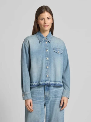 Bluzka jeansowa w pudełkowym kroju z brustaszą LUISA CERANO