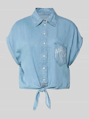 bluzka jeansowa z brustaszą model 'AMBRA' Guess