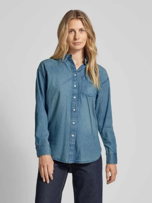 Bluzka jeansowa z kieszenią na piersi model ‘BRAWLEY’ Lauren Ralph Lauren