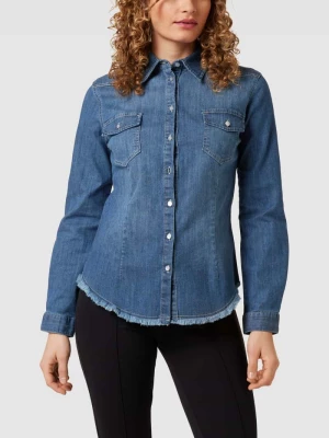 Bluzka jeansowa z postrzępionym dołem model ‘Soller’ Risy & Jerfs