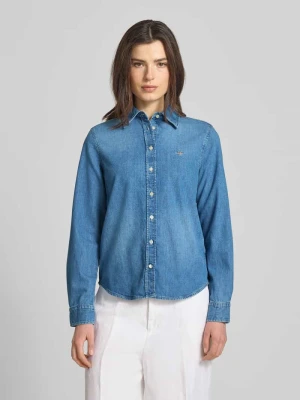 Bluzka jeansowa z wyhaftowanym logo i sportowymi mankietami Gant