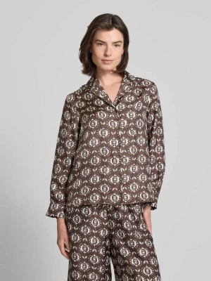 Bluzka jedwabna o kroju regular fit z kołnierzem z połami model ‘ONCIA’ Weekend Max Mara