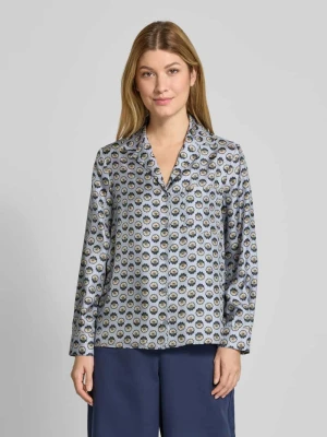 Bluzka jedwabna o kroju regular fit z kołnierzem z połami model ‘ONCIA’ Weekend Max Mara