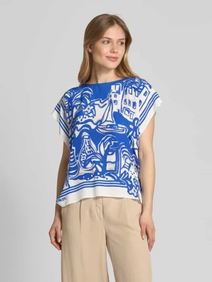 Bluzka jedwabna o kroju relaxed fit z okrągłym dekoltem Marc Cain