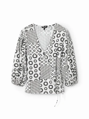 Bluzka kopertowa patchwork Desigual