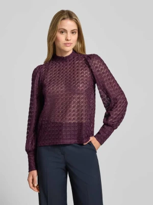 Bluzka koronkowa o kroju regular fit z półgolfem model ‘BECCA’ Vero Moda