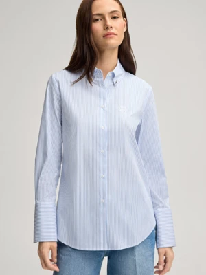 Bluzka koszulowa Barbara w kolorze jasnoniebiesko-białym w paski Joop