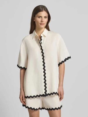 Bluzka koszulowa Comfort Fit z mieszanki lyocellu i lnu model 'CAMULE-1' HUGO