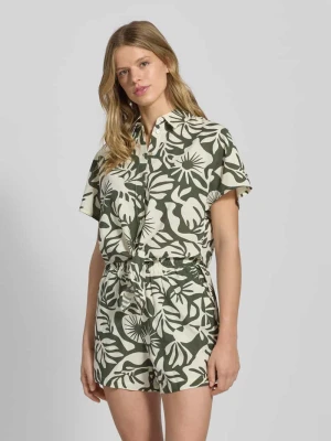 Bluzka koszulowa krótka z mieszanki wiskozy i bawełny z dodatkiem lnu model ‘JAKIRI’ Only