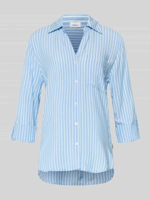 Bluzka koszulowa o kroju comfort fit z czystej wiskozy s.Oliver RED LABEL