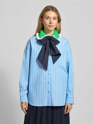 Bluzka koszulowa o kroju loose fit z czystej Bawełna Model 'JOYFUL' Essentiel Antwerp Jasnoniebieski