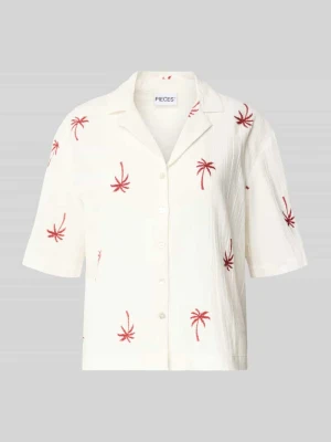 Bluzka koszulowa o kroju loose fit z czystej bawełny ekologicznej model 'KIANA' Pieces