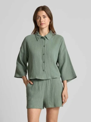 Bluzka koszulowa o kroju loose fit z czystej bawełny model 'NATALI' Vero Moda
