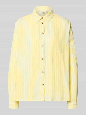 Bluzka koszulowa o kroju loose fit z czystej bawełny model 'THYRA' Only