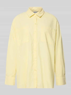 Bluzka koszulowa o kroju loose fit z dodatkiem bawełny model 'MELIA' Pieces