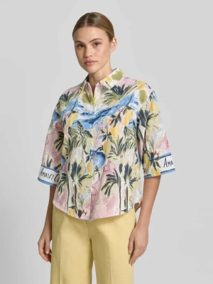 Bluzka koszulowa o kroju loose fit z mieszanka bawełny ekologicznej model 'EDITH' Vero Moda