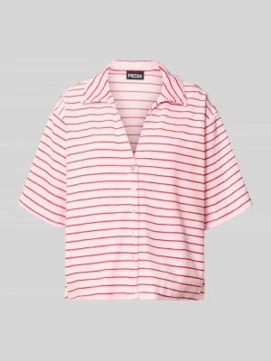 Bluzka koszulowa o kroju loose fit z mieszanki bawełny model 'KAY' Pieces