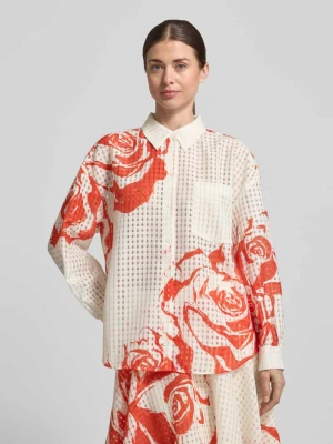 Bluzka koszulowa o kroju oversized z kołnierzykiem koszulowym model 'JORANGE' Essentiel Antwerp