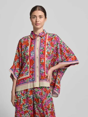 Bluzka koszulowa o kroju oversized z mieszanka wiskozy i jedwabiu model 'JIRT' Essentiel Antwerp