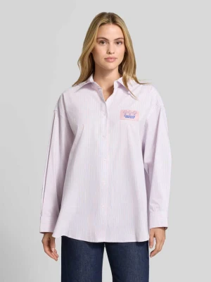 Bluzka koszulowa o kroju oversized z mieszanki bawełny model 'SOABIRD' American Vintage Antracytowy