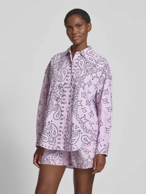 Bluzka koszulowa o kroju oversized ze wzorem na całej powierzchni model ‘HISTENDE’ Essentiel Antwerp