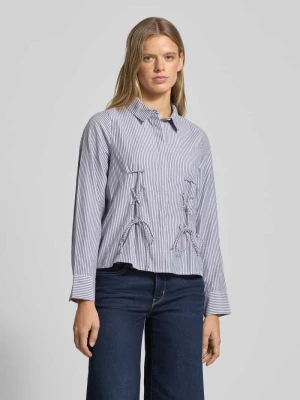 Bluzka koszulowa o kroju regular fit z bawełny z wiązaniem gorsetowym model ‘FABRIELLA’ Pieces