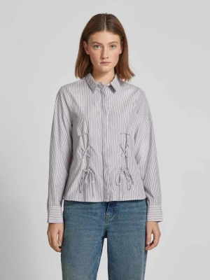 Bluzka koszulowa o kroju regular fit z bawełny z wiązaniem gorsetowym model ‘FABRIELLA’ Pieces