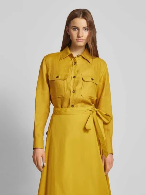 Bluzka koszulowa o kroju regular fit z czystego lnu model ‘VALDA’ Weekend Max Mara