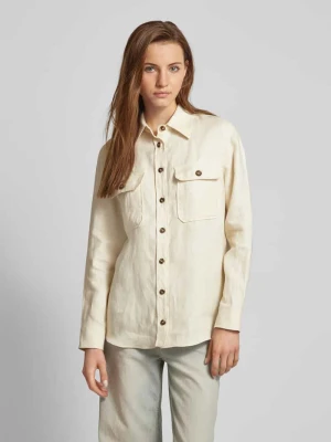 Bluzka koszulowa o kroju regular fit z czystego lnu model ‘VALDA’ Weekend Max Mara