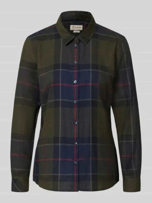 bluzka koszulowa o kroju regular fit z czystej bawełny model 'BREDON' Barbour Granatowy
