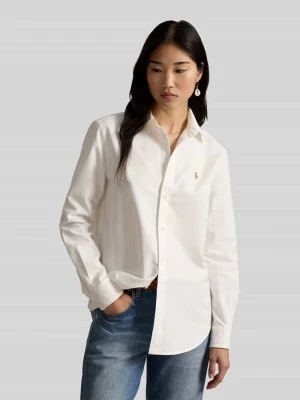 Bluzka koszulowa o kroju regular fit z czystej bawełny Polo Ralph Lauren Biały