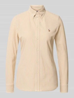 Bluzka koszulowa o kroju regular fit z czystej bawełny Polo Ralph Lauren Beżowy