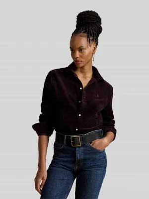Bluzka koszulowa o kroju regular fit z czystej bawełny Polo Ralph Lauren Bordowy